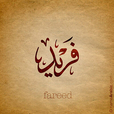 fareed Arabic calligraphy name