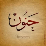 Hanoon name with Arabic Calligraphy Thuluth style.