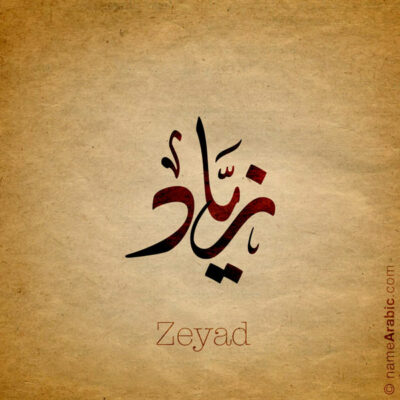 Zeyad name with Arabic Calligraphy Thuluth style - تصميم اسم زياد بالخط العربي، تصميم بخط الثلث - ابحث عن تصاميم الأسماء في هذا الموقع
