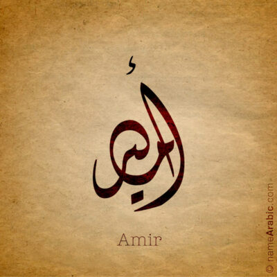Amir name with Arabic Calligraphy Diwani Jally style - تصميم اسم أمير بالخط العربي، ..تصميم بالخط الديواني الجلي