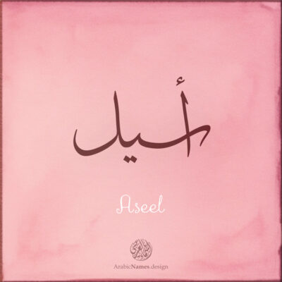 Aseel name with Arabic Calligraphy Thuluth style - تصميم اسم أسيل بالخط العربي، تصميم بخط الثلث - بامكانك الطلب من هذا الموقع
