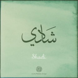 Shadi name with Arabic Calligraphy Thuluth style - تصميم اسم شادي بالخط العربي، تصميم بخط الثلث - بامكانك الطلب من هذا الموقع