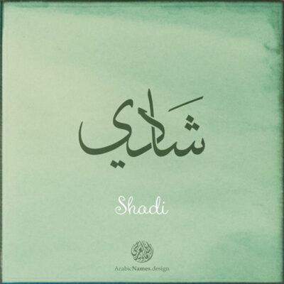 Shadi name with Arabic Calligraphy Thuluth style - تصميم اسم شادي بالخط العربي، تصميم بخط الثلث - بامكانك الطلب من هذا الموقع