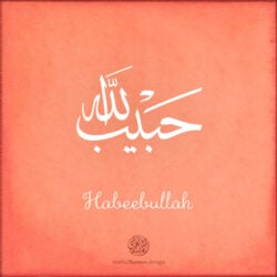 Habeebullah name with Arabic Calligraphy Thuluth style - تصميم اسم حبيب الله بالخط العربي، تصميم بخط الثلث - بامكانك الطلب من هذا الموقع